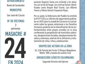 Ya van 24 masacres denunciadas en el año en Colombia